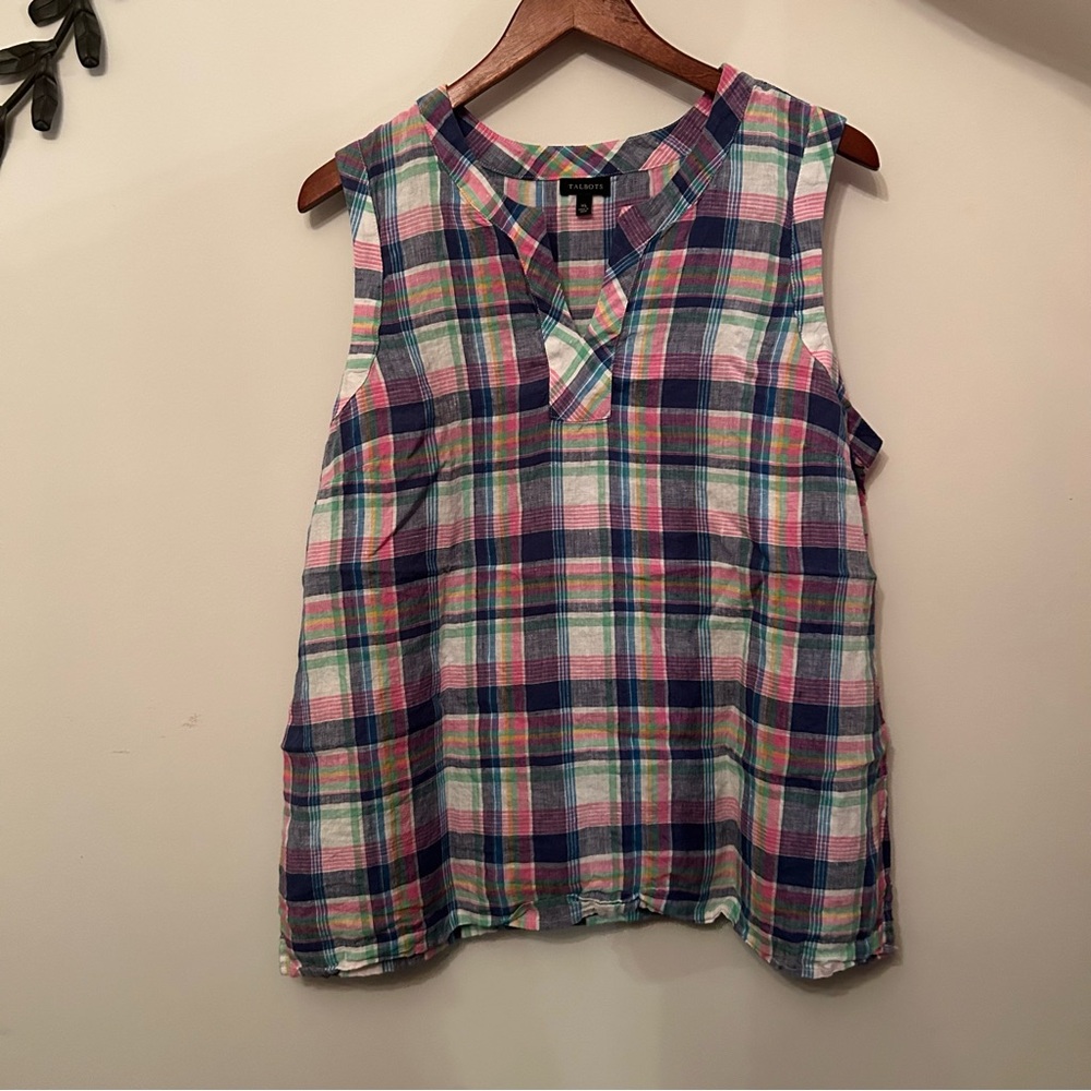 Talbots Pink and Blue Boxy Tank Top